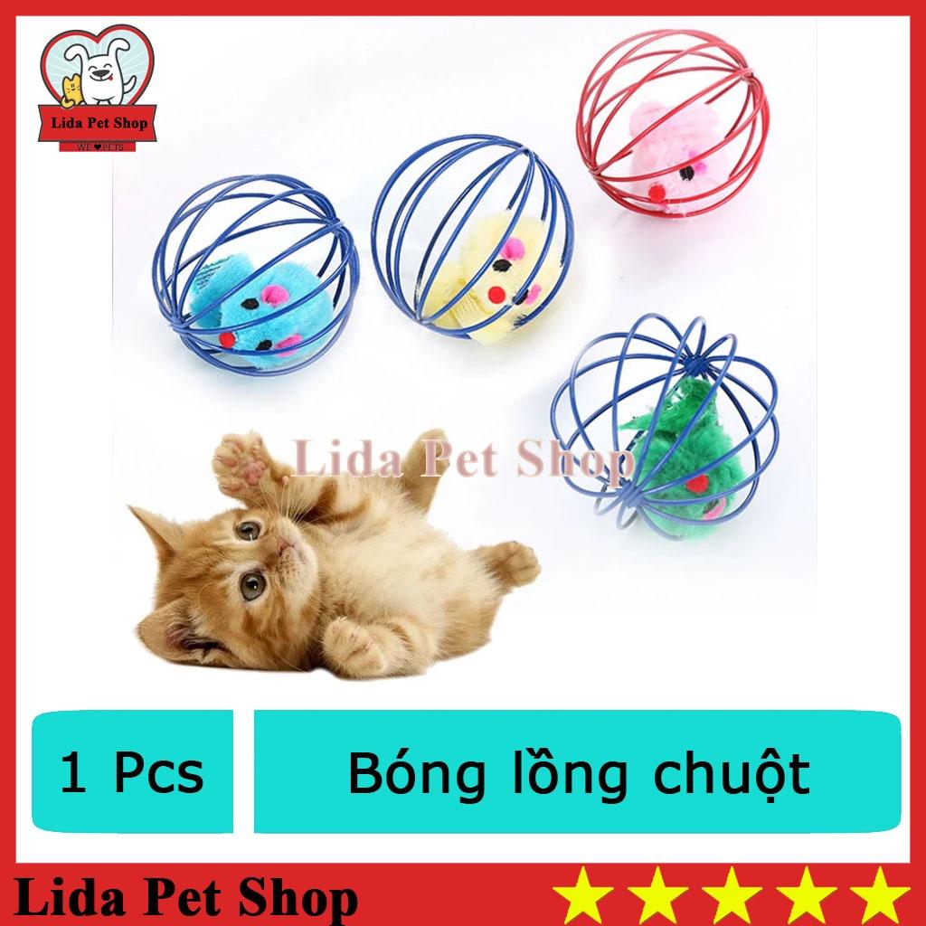 Đồ chơi chó mèo - Đồ chơi bóng lồng chuột lông vũ cho thú cưng