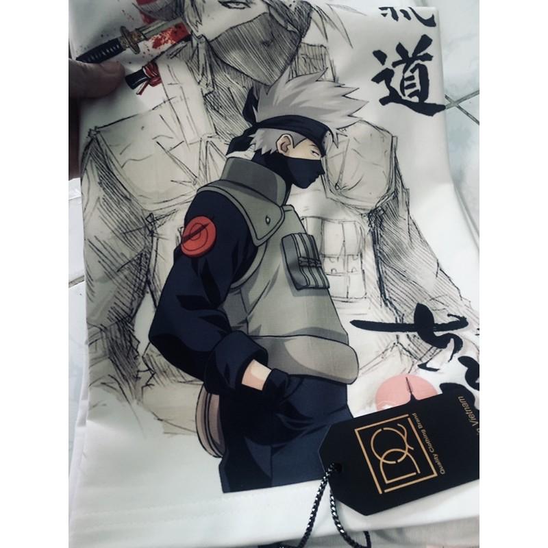 BST Áo Kakashi Thư Pháp Cực Đẹp | Áo Thun Naruto Kakashi Đẹp NT04 | Áo Chất Store