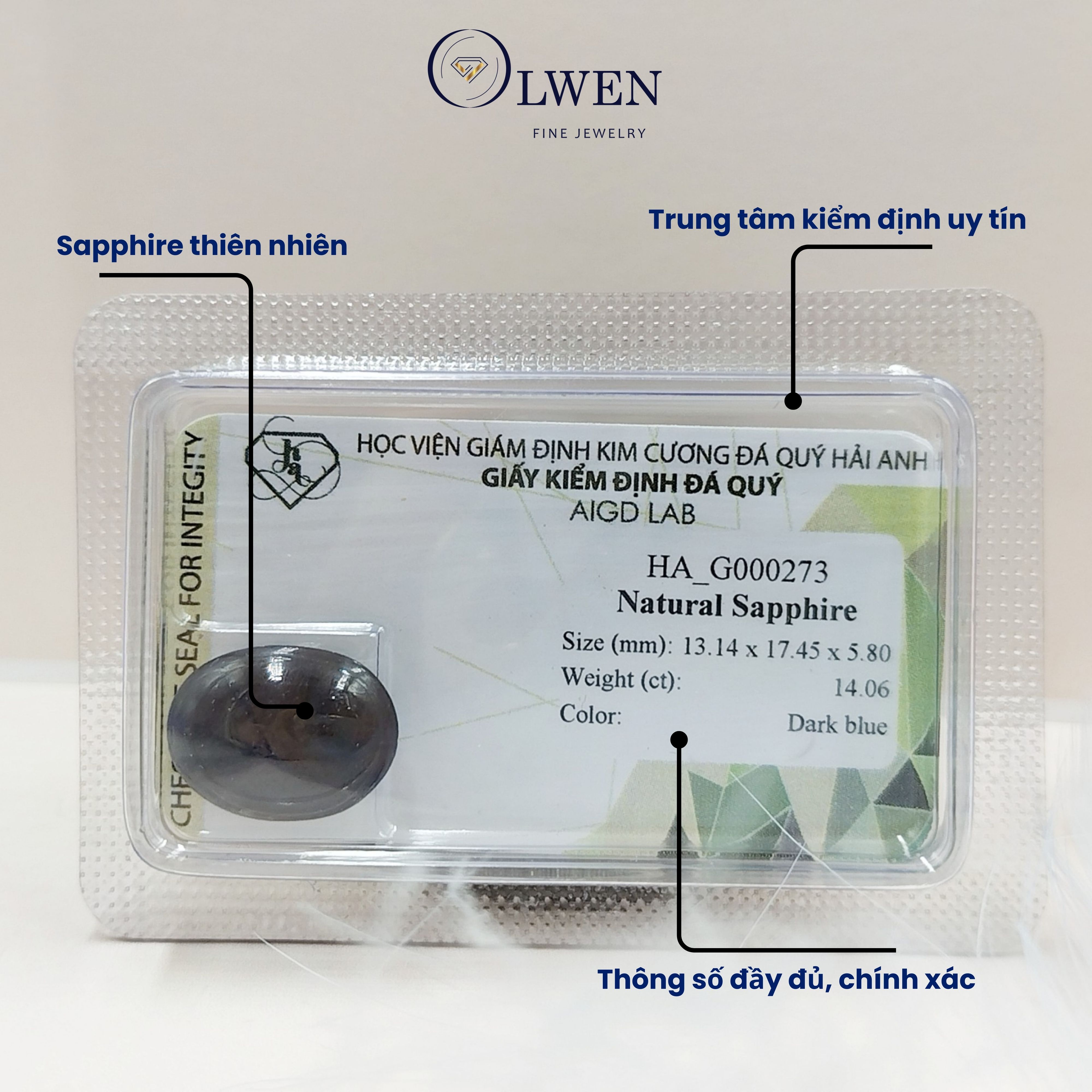 Viên đá Sapphire thiên nhiên HA-G000273