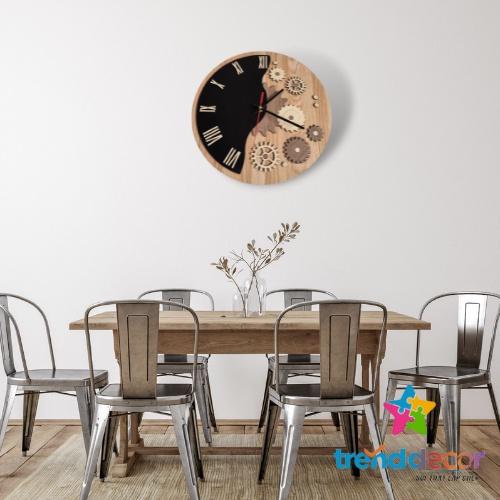 Đồng Hồ Trang Trí Đồng Hồ Treo Tường Gỗ Mắt Xích Kiểu Mới Phong Cách Cổ Điển
