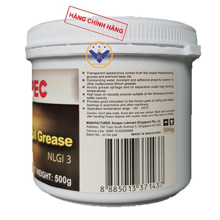 Bộ 2 Mỡ bò bôi trơn chịu nhiệt Sinopec Crys-tal / FPL Grease NLGI 3 - 500g