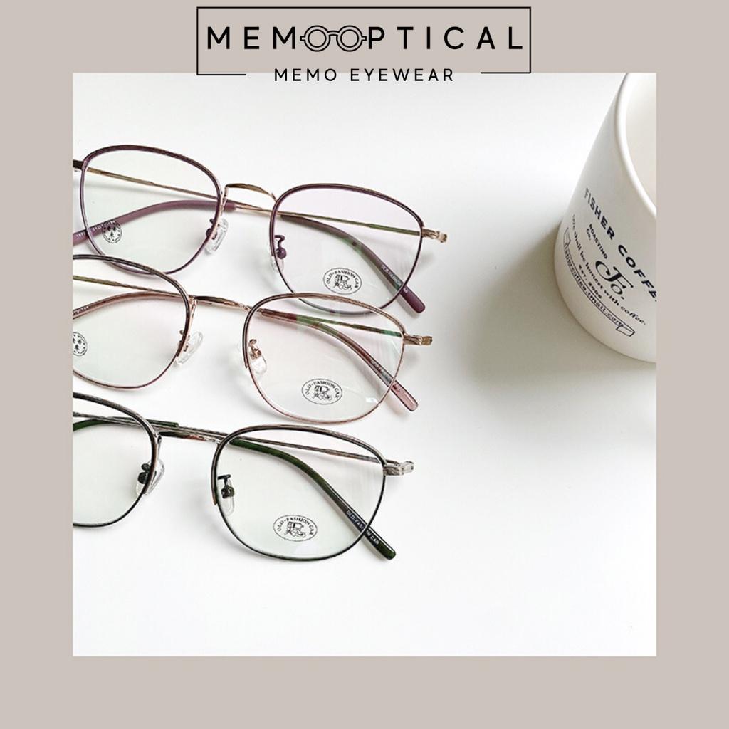 Gọng Kính Kim Loại Phong Cách Retro Hàn Quốc Thanh Mảnh Memo Optical OLD1972