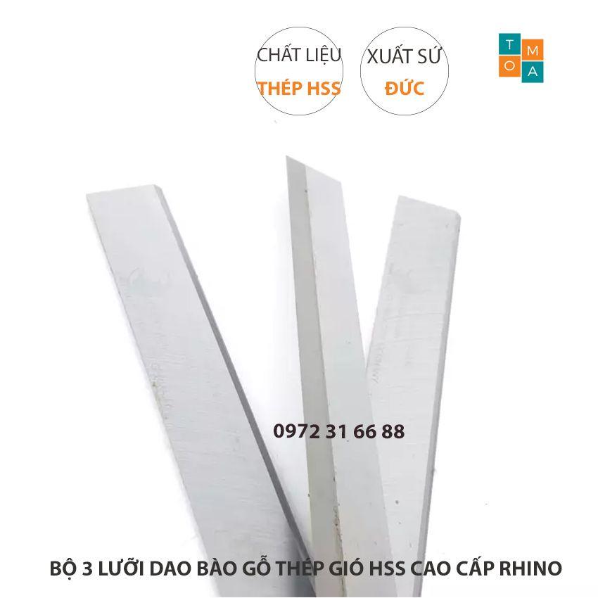 BỘ 3 LƯỠI DAO BÀO GỖ THÉP HSS CAO CẤP RHINO 510x30x3MM CỦA ĐỨC