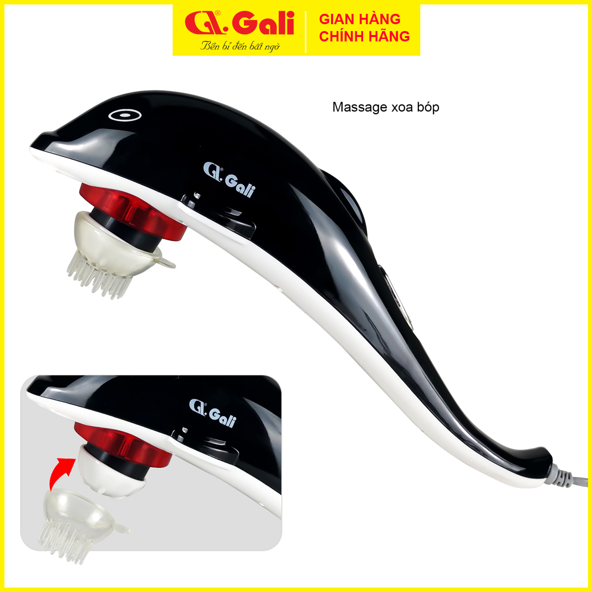 Máy massage thư giãn toàn thân Gali 20w, thiết kế cầm tay, tiện lợi, nhỏ gọn, sản phẩm chính hãng bảo hành 12 tháng