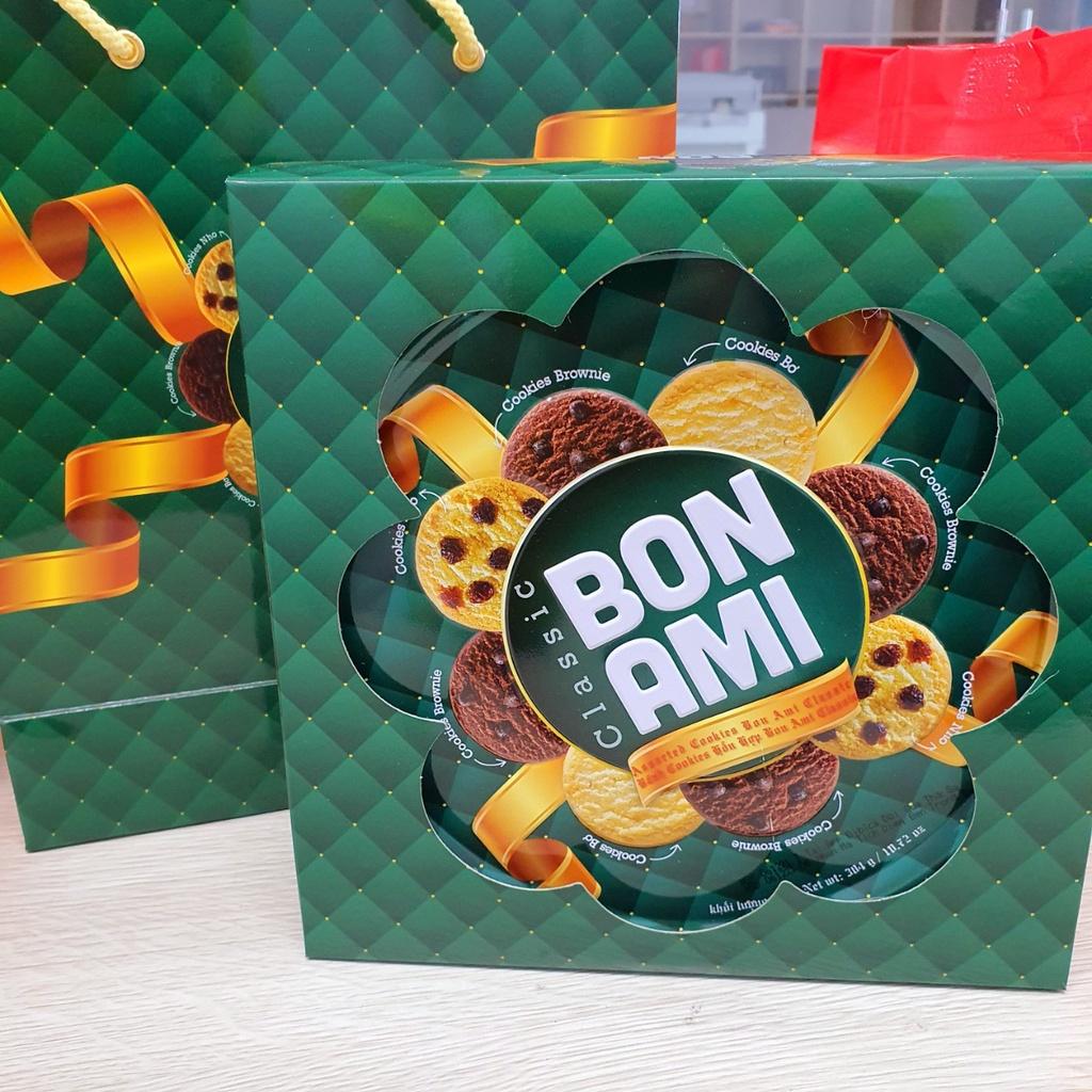 Bánh quy bơ sữa Bon Ami hộp 304g + Túi giấy