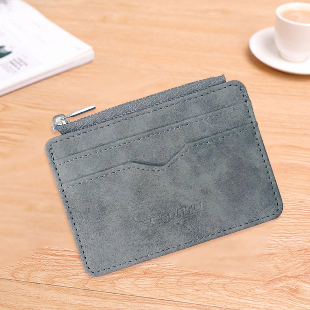 2 PCS Slim Credit Card Holder PU Leather Mini Portable Fashion Unisex Wallet