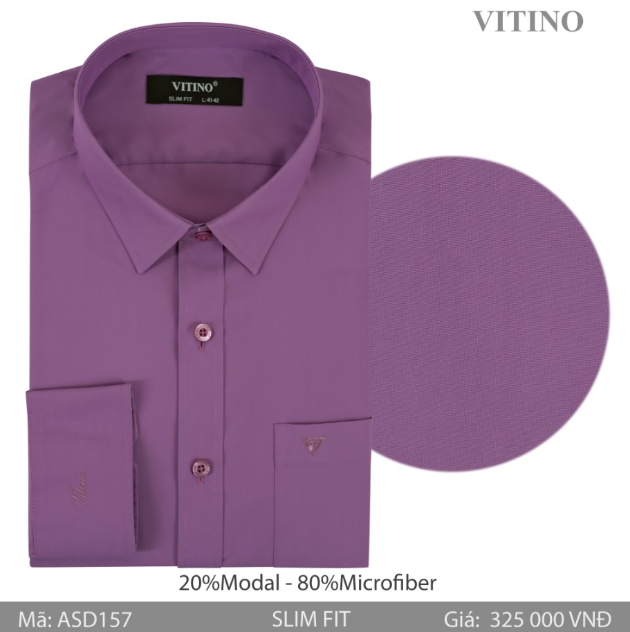 ÁO SƠ MI NAM CÔNG SỞ DÀI TAY SLIMFIT VITINO ASD157