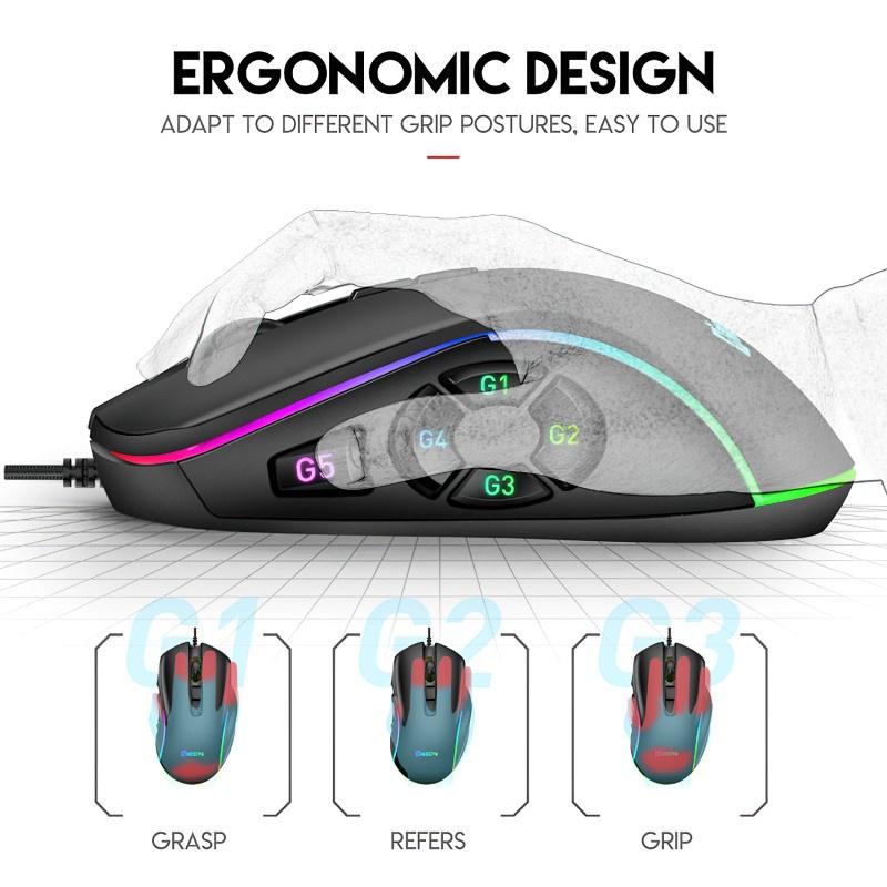 Chuột LED RGB 7200 DPI Gaming Mouse Macro X9