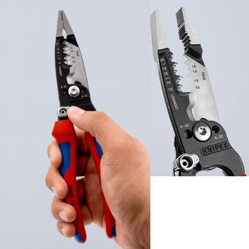 Kìm Lắp Điện 7 Chức Năng Phong Cách Mỹ Knipex 13 72 8 Tay Cầm Êm - Sản Xuất Tại Đức