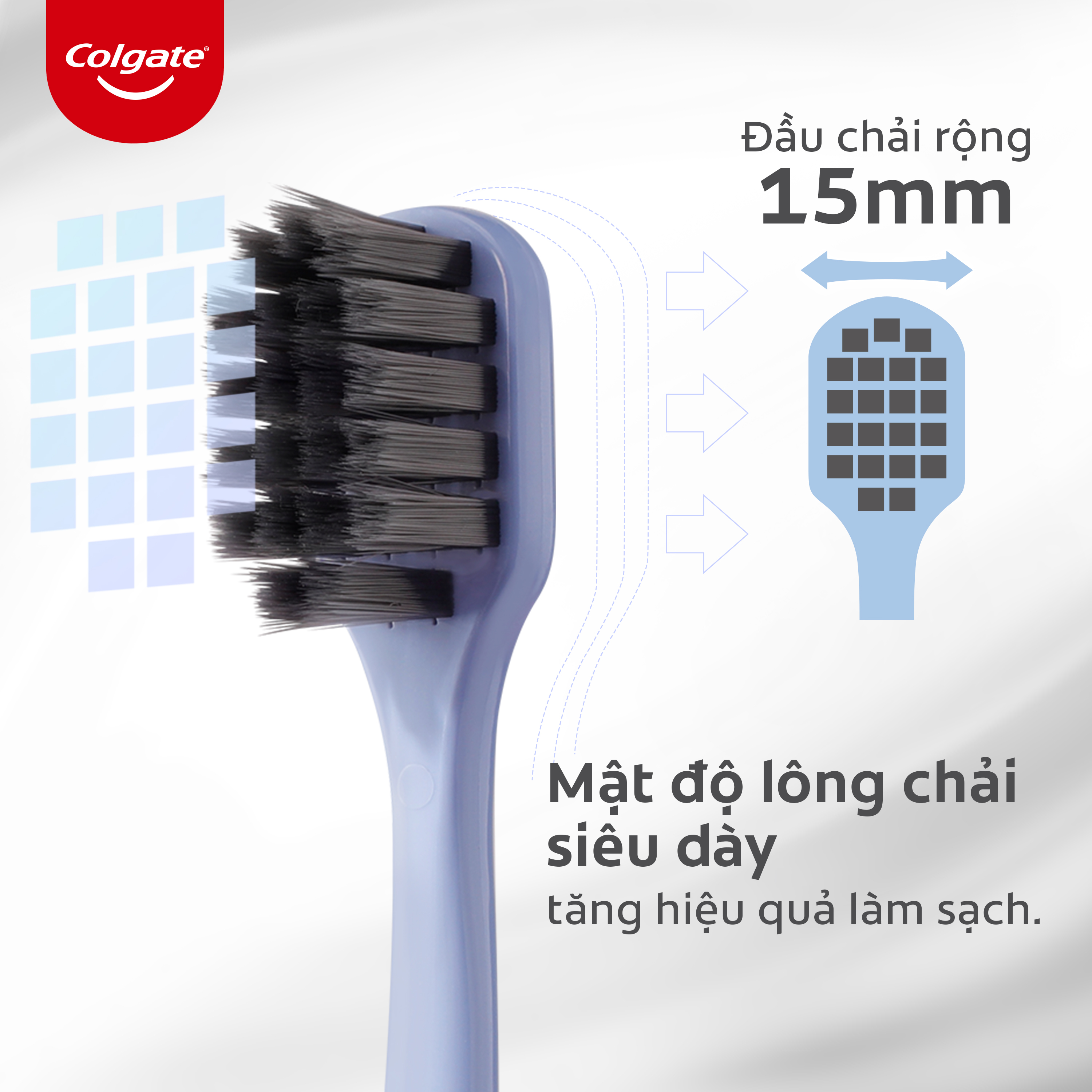 Bộ 3 bàn chải Colgate Gentle Comfort Charcoal đầu chải rộng, than hoạt tính kháng khuẩn