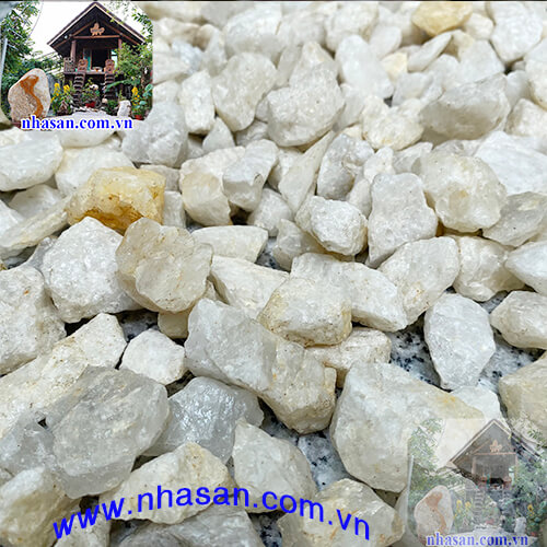 Đá thạch anh vụn trắng rải nền, trang trí || Kích thước 1x2cm