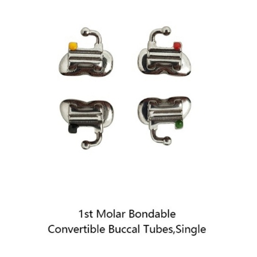 Mắc cài R6 1 ống Convertible 022 MBT_DTC (1st Molar Bondable Convertible MBT Buccal Tubes,Single)_Mắc cài_Niềng răng_Chỉnh nha_Dùng trong nha khoa [Ảnh thật][Chính hãng]