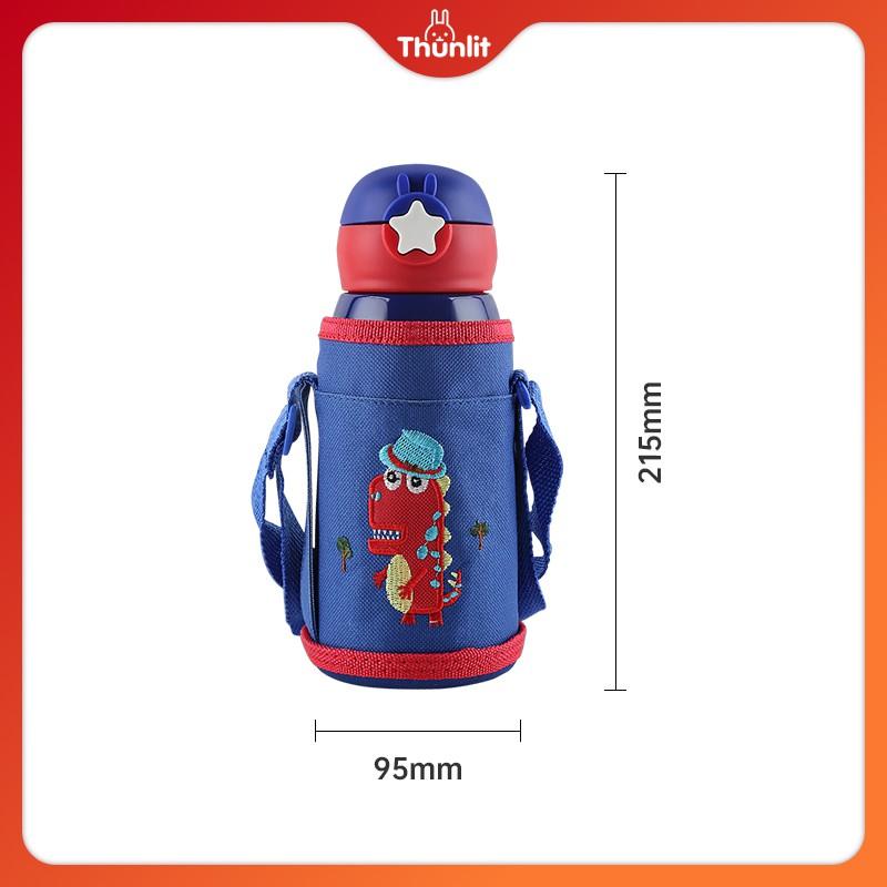 Cartoon Water Bottle 550ml Kids Cartoon Shaped Water Bottle With Straw Portable Stainless Steel Drop-proof Thermos Bottle for Students