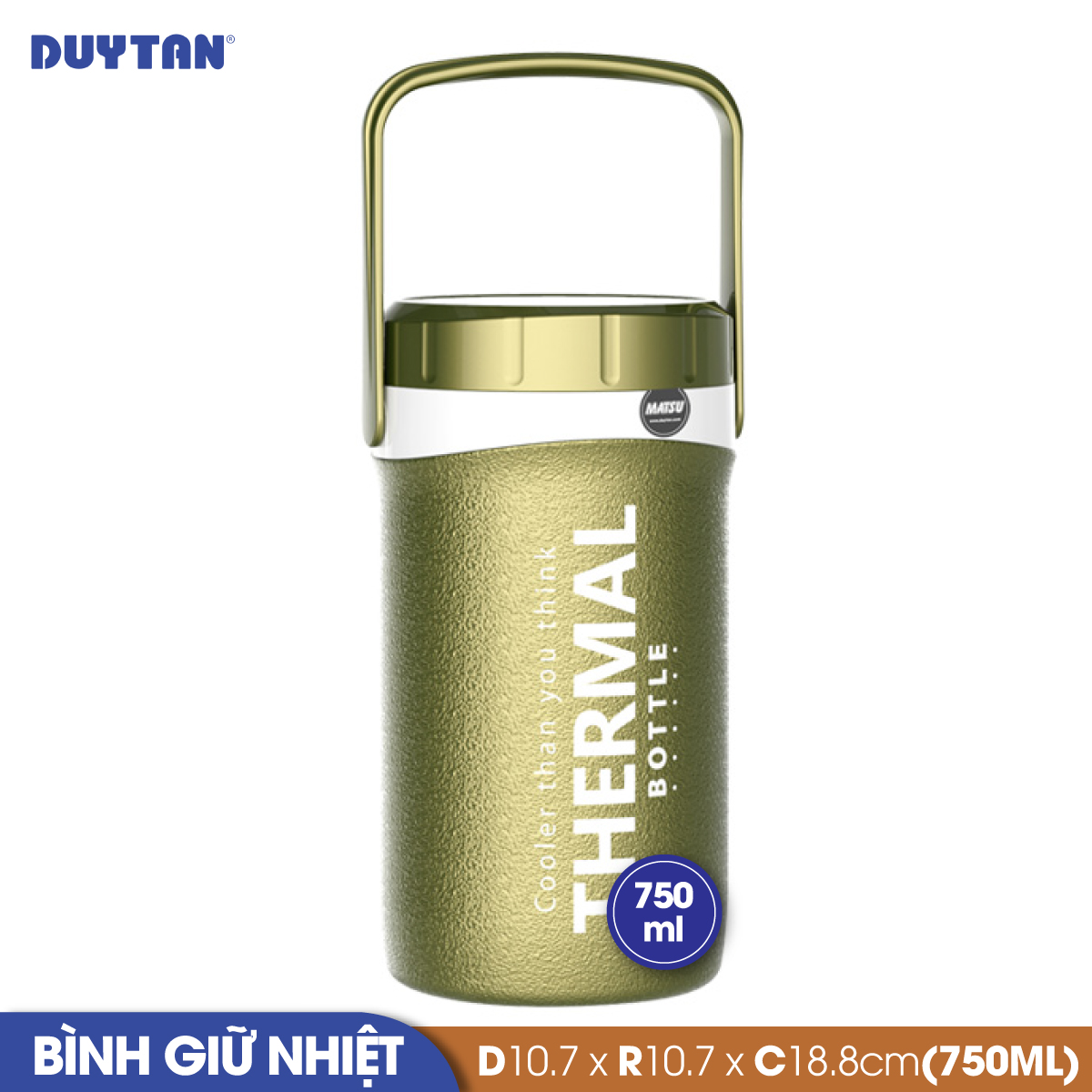 Bình giữ nhiệt nhựa Duy Tân 750ml - 05035 - Giao màu ngẫu nhiên - Hàng chính hãng