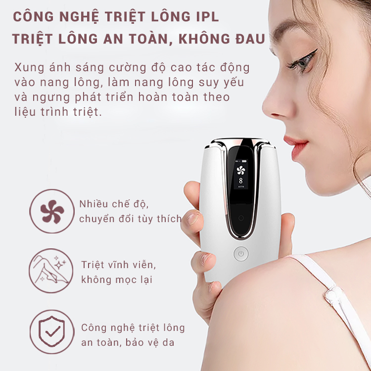 Hình ảnh Máy Triệt Lông Vĩnh Viễn Mini 8 Cấp Độ Vô Hạn Xung PRIMIUM INTENSE PULSED LIGHT-Có Chức Năng Trẻ Hóa Da