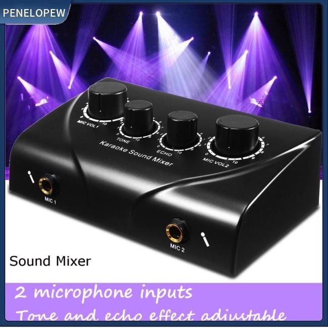 Máy Trộn Âm Thanh Karaoke Kỹ Thuật Số Mini Hai Đầu Vào Cho Gia Đình KTV