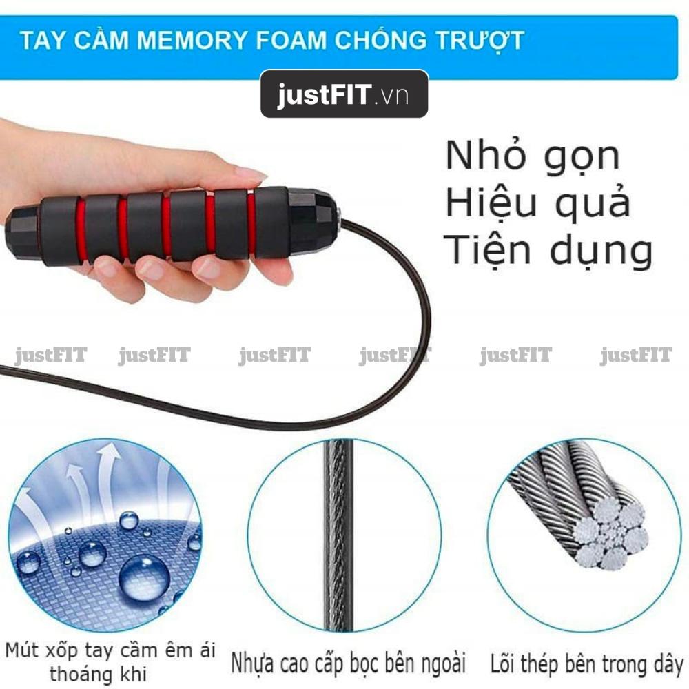 Dây nhảy giảm cân justFIT tập thể dục tại nhà có dây lõi thép xịn