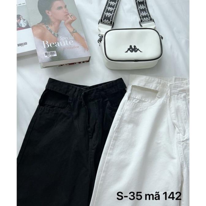 Quần jean ống suông nữ khoét eo cá tính có size từ 38kg đến 80kg