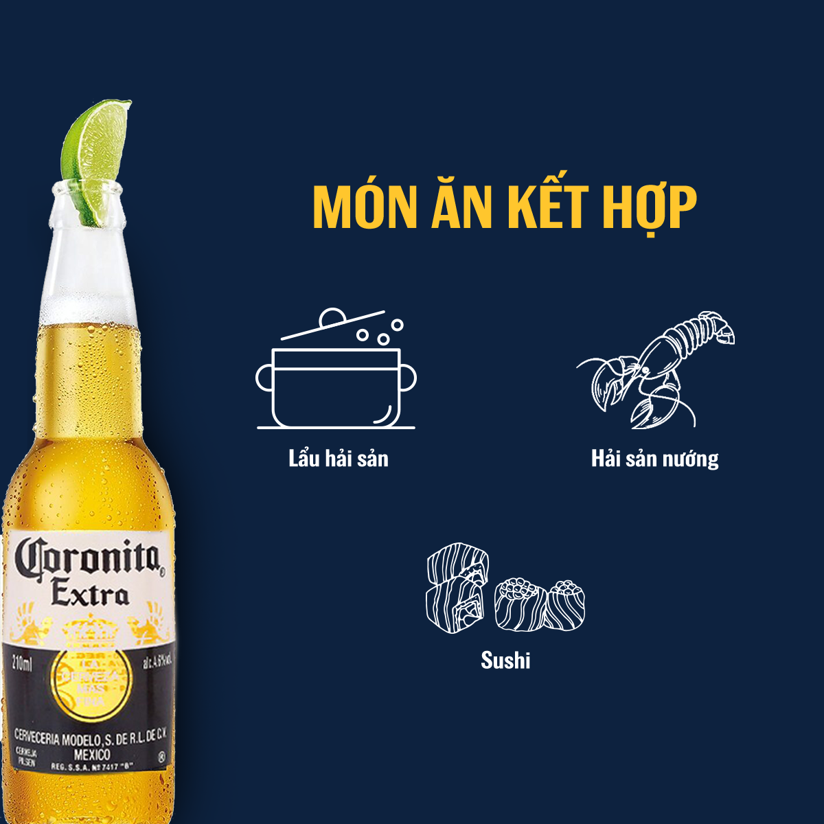 Lốc 6 Chai Bia Coronita Extra Nhập Khẩu (207ml/chai)