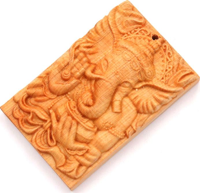 Mặt gỗ hoàng đàn khắc hình thần Ganesha MG97