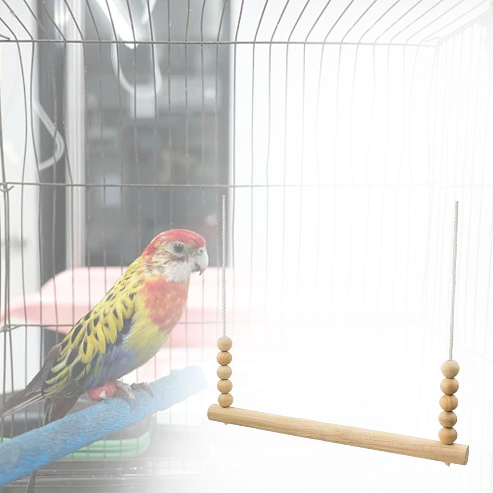 Wooden Chicken Swing Stand Holder Cage Hanging Parrot Ladder Perch Play Toy