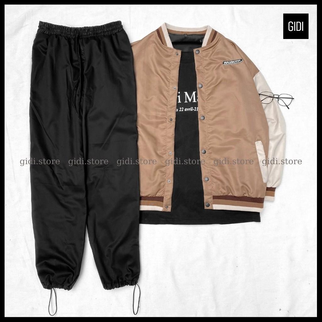 Áo khoác Bomber Jacket WASNOTP nam nữ Unisex - bomber tikkeo vải dù, bóng chày thời trang