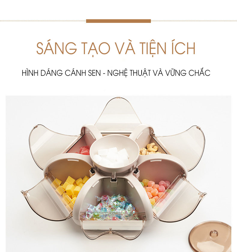 Khay mứt tết Hoa Sen - Khay đựng đồ ngày tết: Bánh kẹo, trái cây, đồ sấy...