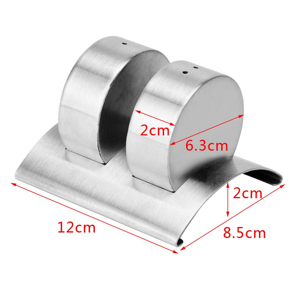 2pcs Stainless Steel Cruet Spice Container Castor Salt Pepper Shaker with Stand Kitchen Cooking Tools
