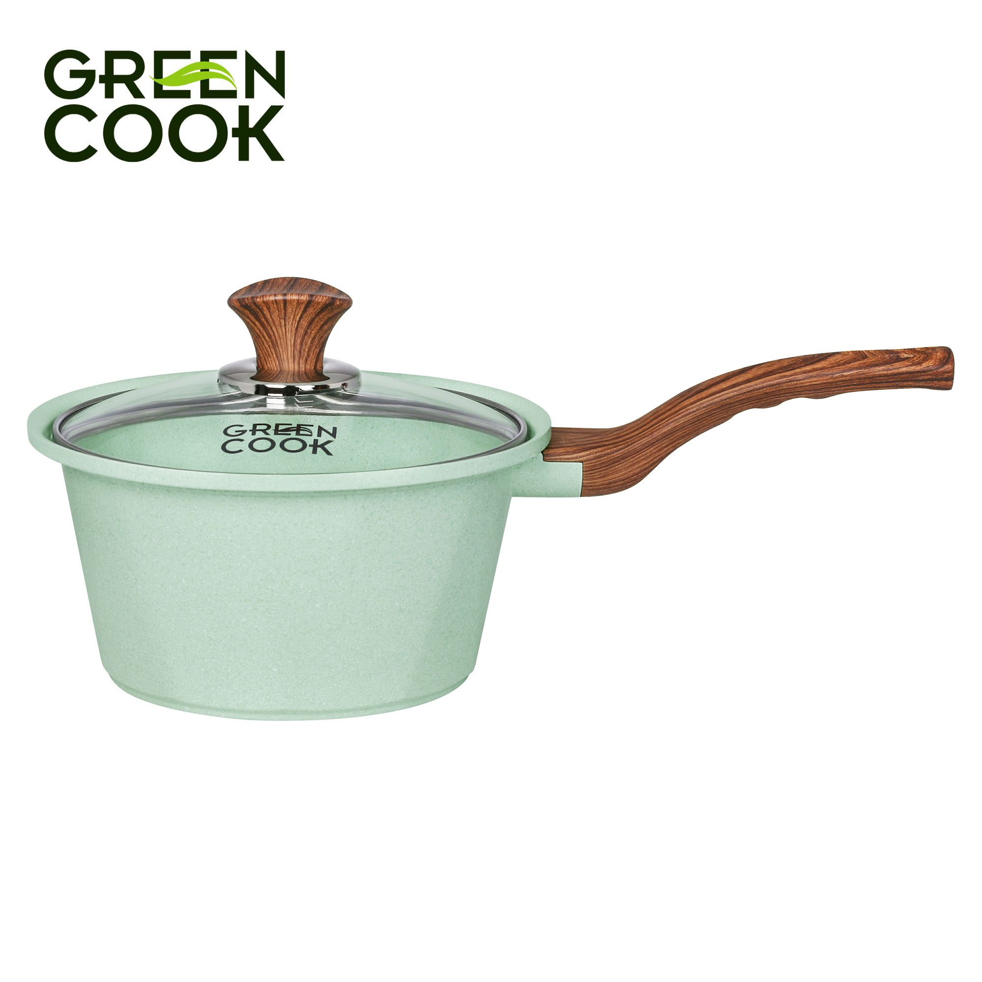 Nồi đúc men đá xanh ngọc 18 cm Green Cook GCS05-18IH công nghệ Hàn Quốc - Hàng chính hãng