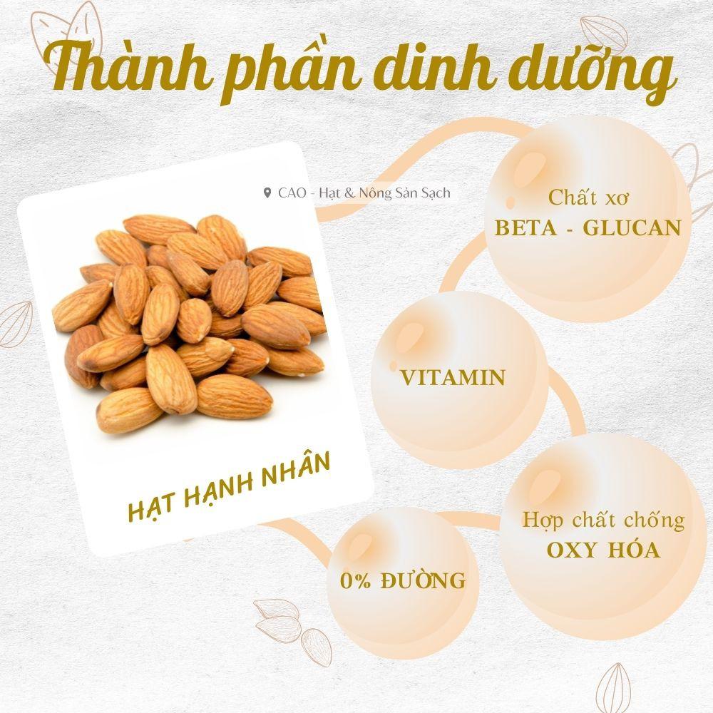 Hạt Hạnh Nhân Sấy nguyên vị CAO FOOD nhập khẩu Mỹ giòn ngon và dinh dưỡng