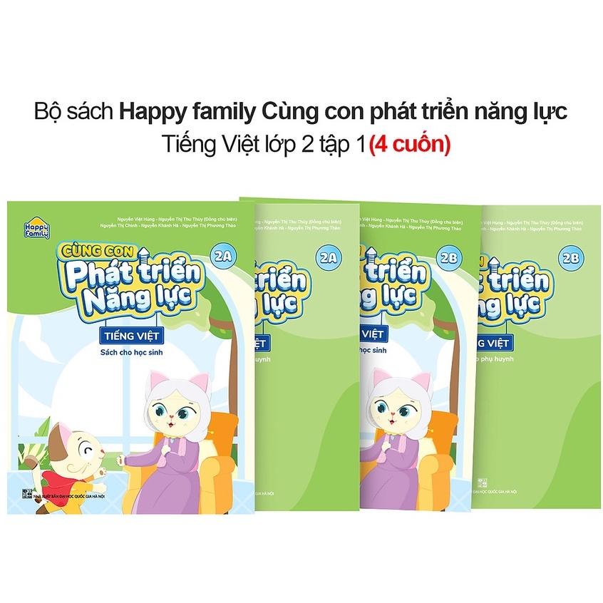 Sách - Bộ 4 cuốn Happy Family - Cùng con phát triển năng lực Tiếng Việt 2 (Tập 2A - 2B)