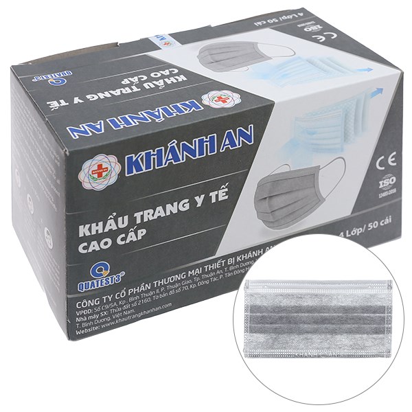 HỘP 50 CÁI KHẨU TRANG Y TẾ 4 LỚP KHÁNH AN