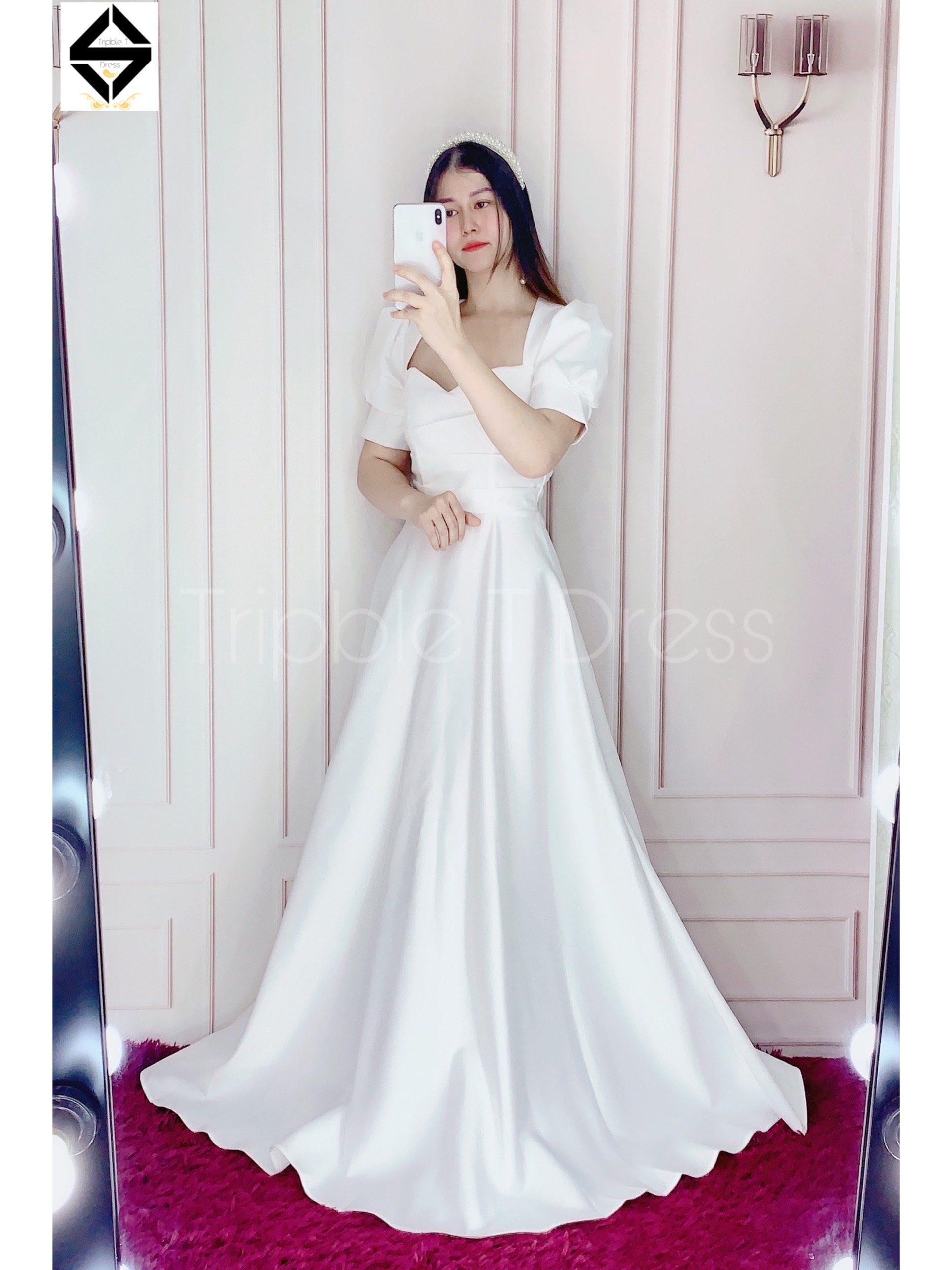 Đầm maxi dự tiệc mặc cưới siêu xinh TRIPBLE T DRESS - size M/L ( ảnh/video thật) MS161Y