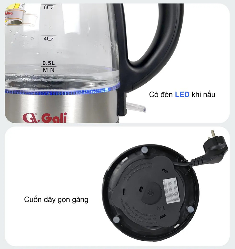 Ấm đun siêu tốc 1.7 lít Gali GL-0017T - Hàng chính hãng