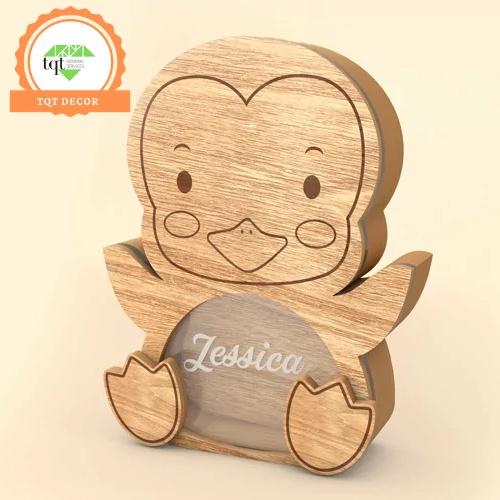 Lợn gỗ tiết kiệm có đèn mẫu 2