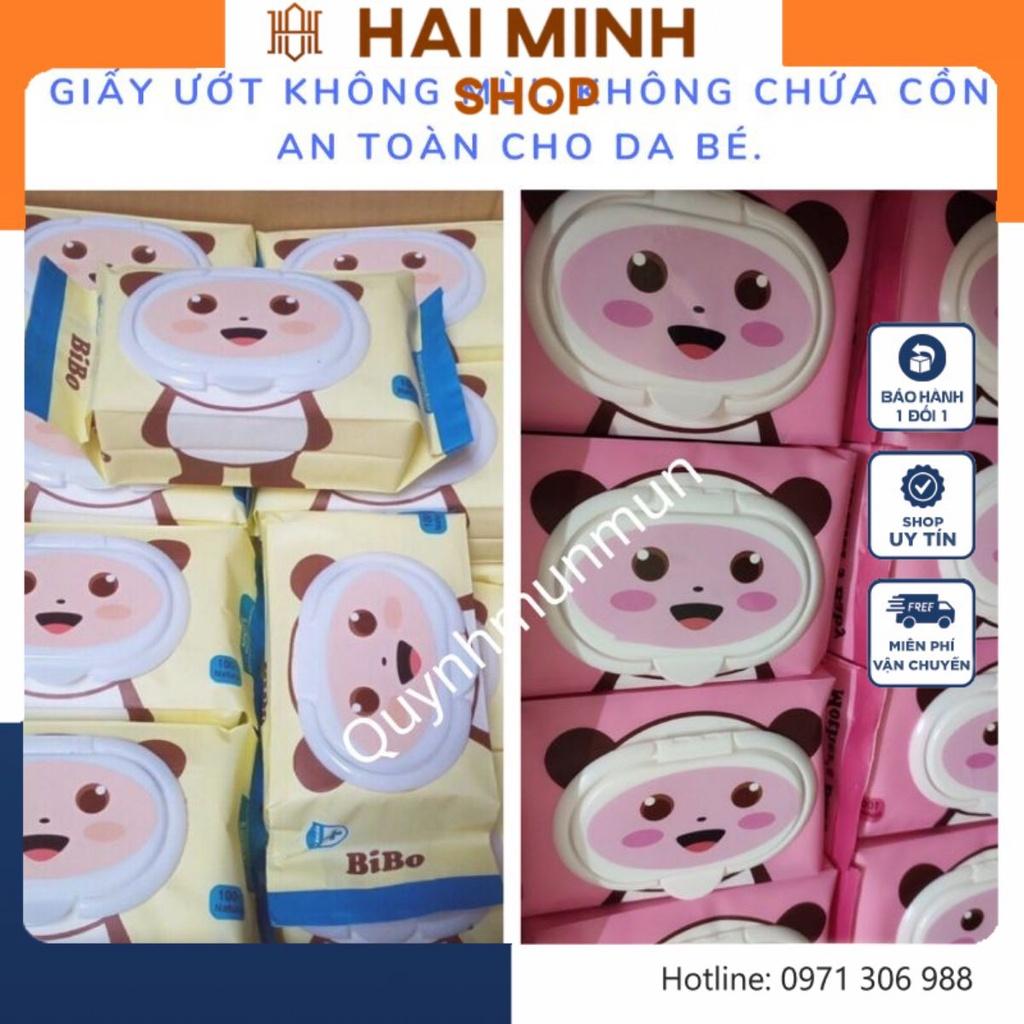 Khăn giấy ướt không mùi Bibo Baby (1 bịch 100 tờ rút)