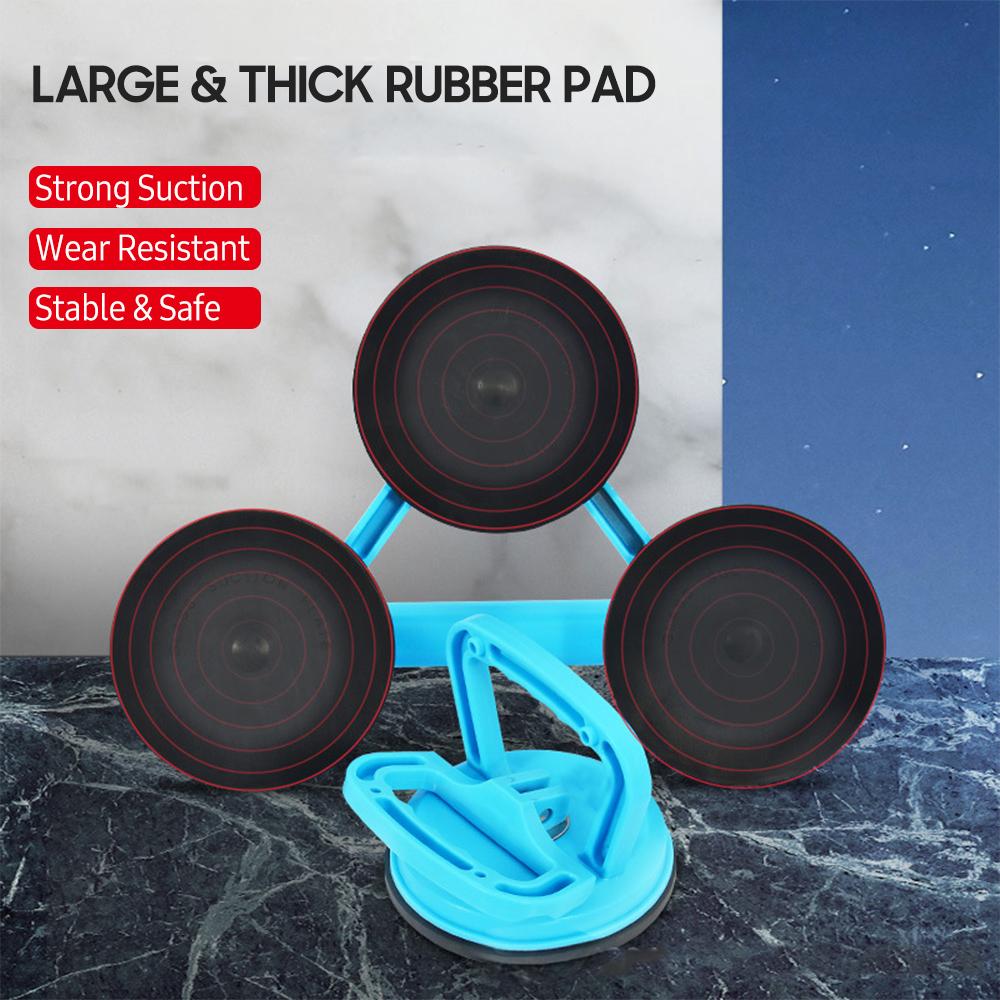 Glass Suction Cups Heavy Duty Aluminum Alloy Handheld Vacuum Panel Lifter Glass Sucker with Thick Large Rubber Pad for Lifting Moving Glass Ceramic Tiles Granite Marble