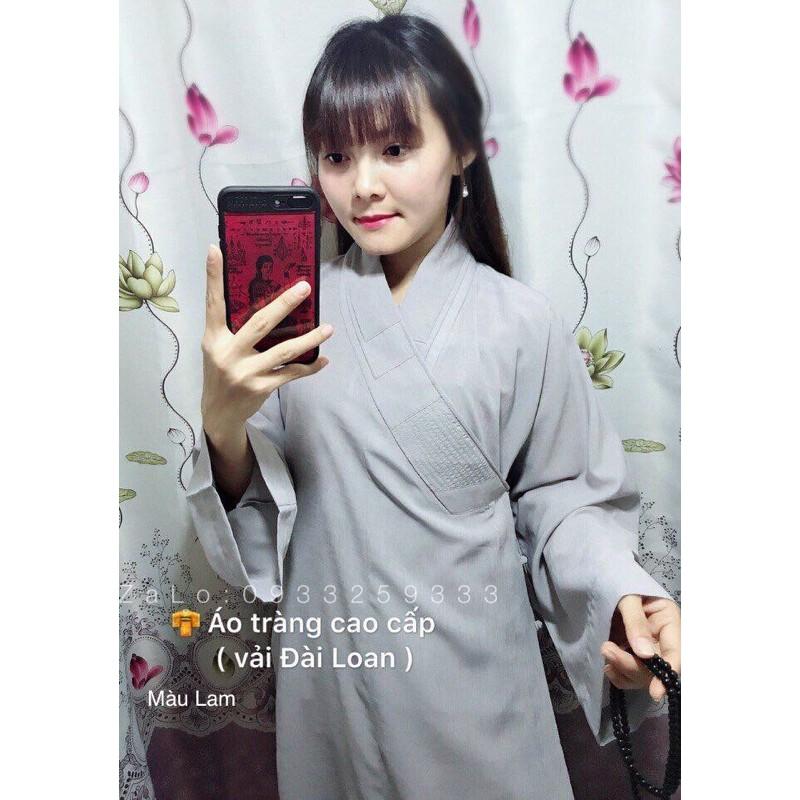 Đồ Lam Đi Chùa Áo Tràng Phật Tử Vải Đài Loan Cao Cấp Nam Nữ - Lam, Size 1065Kí - 1.60M