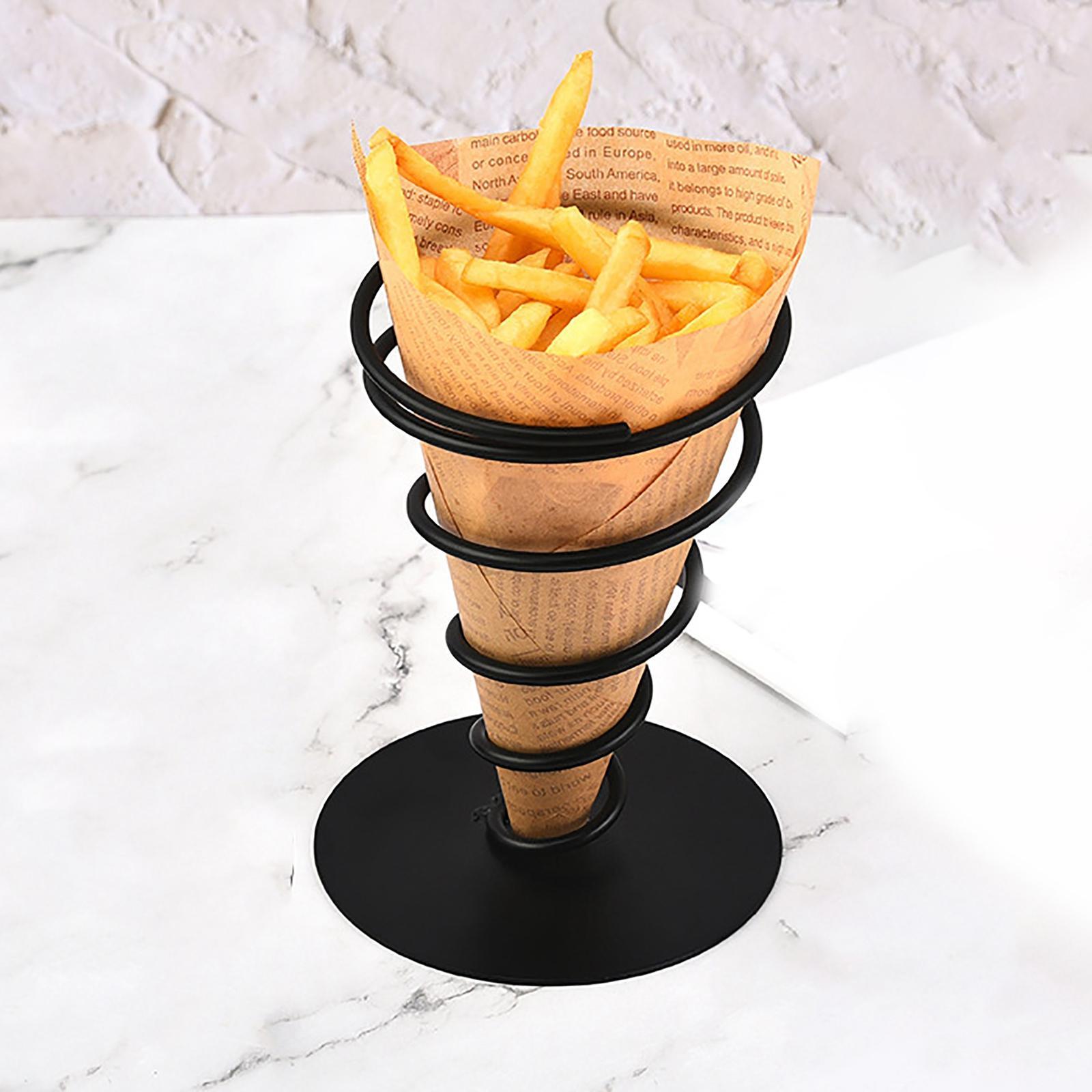 French Fry Stand Appetizer Spiral Snack Basket for Restaurant Kitchen Home