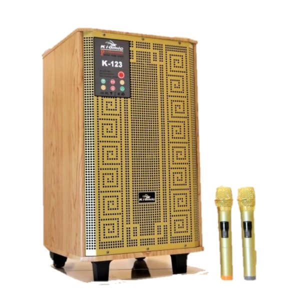 Loa kéo di động 3 tấc Kiomic K123 - Loa kéo hát karaoke - Đầy đủ cổng kết nối - Tặng kèm 2 micro UHF - Công suất cao lên đến 300W - Chất lượng âm thanh cực chuẩn - Hàng nhập khẩu