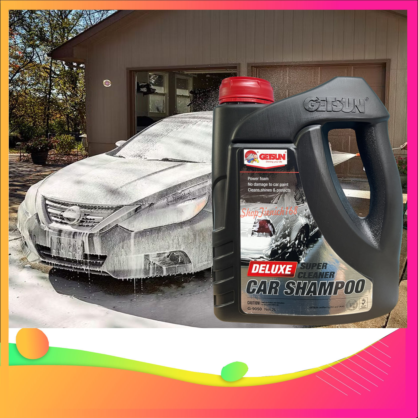 Nước rửa xe máy ô tô cao cấp DELUXE Getsun 2L 
