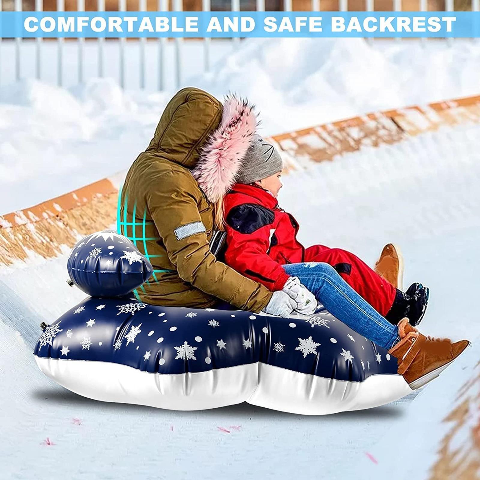 Snow Tube Heavy Duty Inflatable Snow Sled with Handles for Skating Winter Outdoor Fun