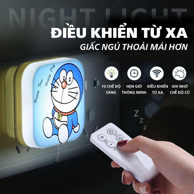 Đèn ngủ hình doremon hẹn giờ có điều khiển từ xa