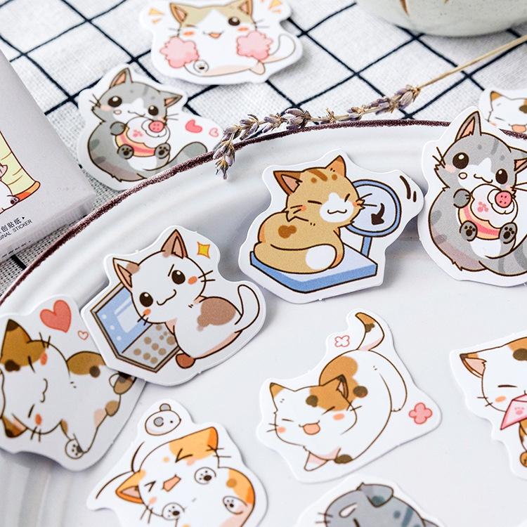 Hình dán sticker cute dễ thương hộp 45 miếng sicker dán sổ laptop ST28