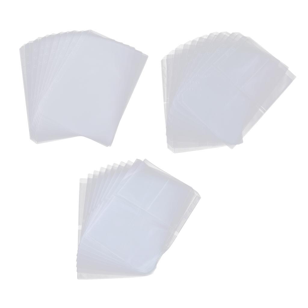 30x Clear Binder Pocket 100% Recycled A5 Ring Binder for 6-Ring Loose Leaf