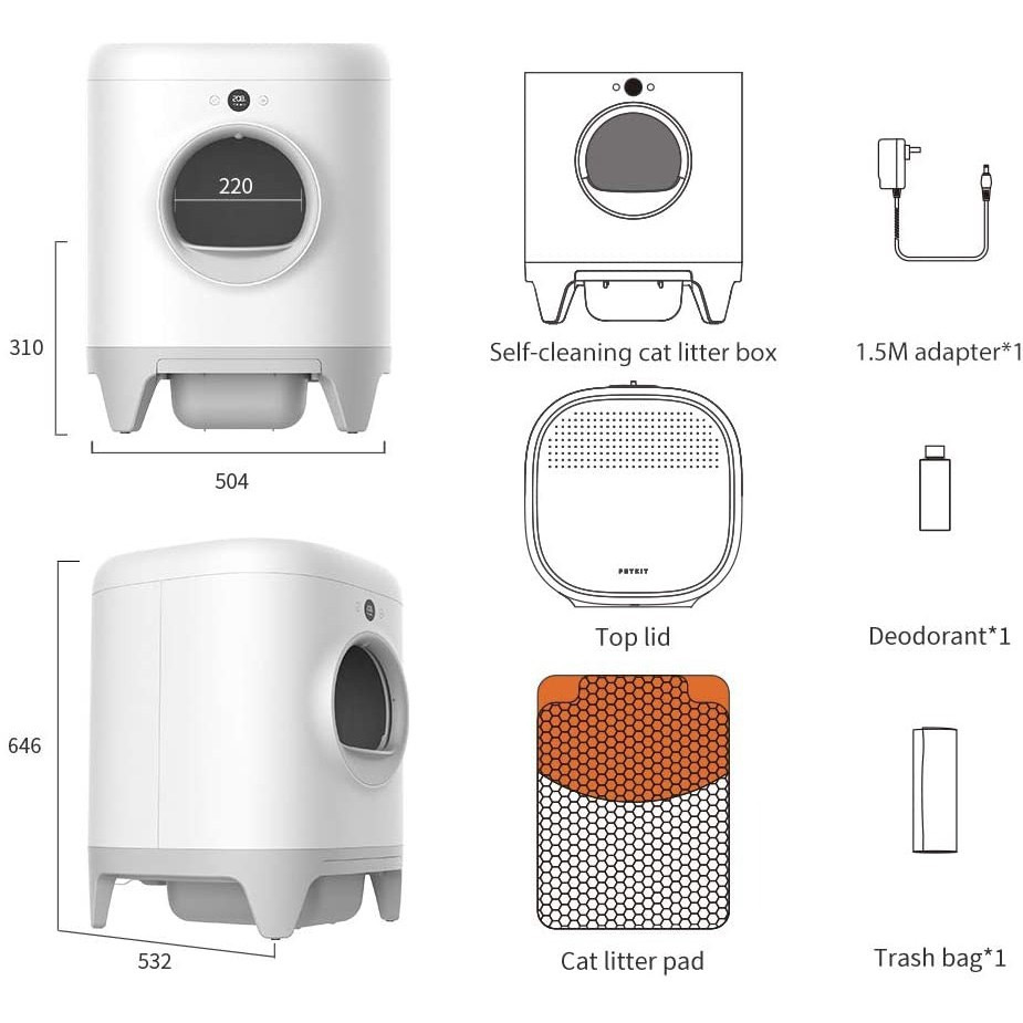 ￼MÁY DỌN PHÂN TỰ ĐỘNG - PETKIT PURA X