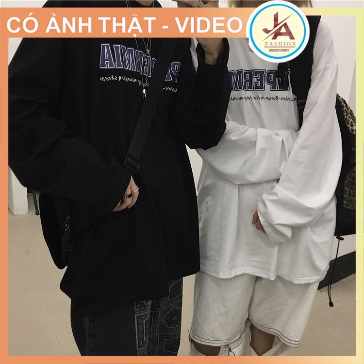 Áo thun tay dài form rộng in chữ PEPERMIA, áo sweater Unisex nam nữ phong cách ulzzang JASHOP