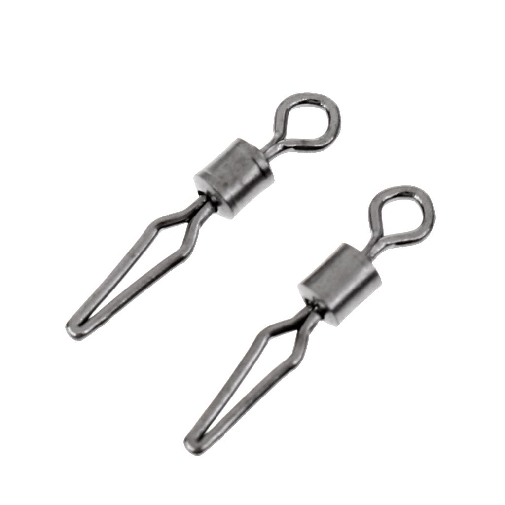 50 Pieces Swivel with Side Line Clip Fishing Tackle Fishing Connector