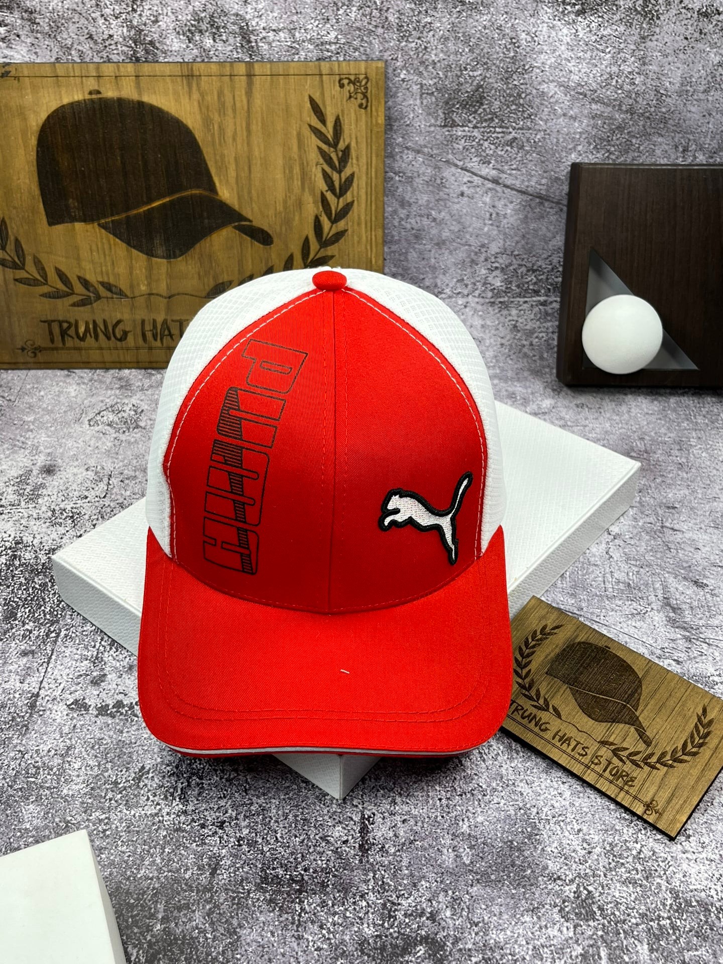 Nón kết, mũ lưỡi trai Pu.ma vải dù phối lưới form chuẩn thời trang cao cấp