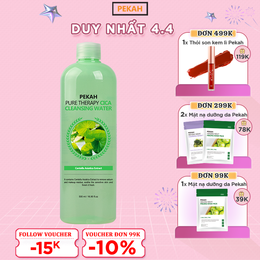 Nước Tẩy Trang Giảm Mụn PEKAH PURE THERAPY CICA CLEANSING WATER️